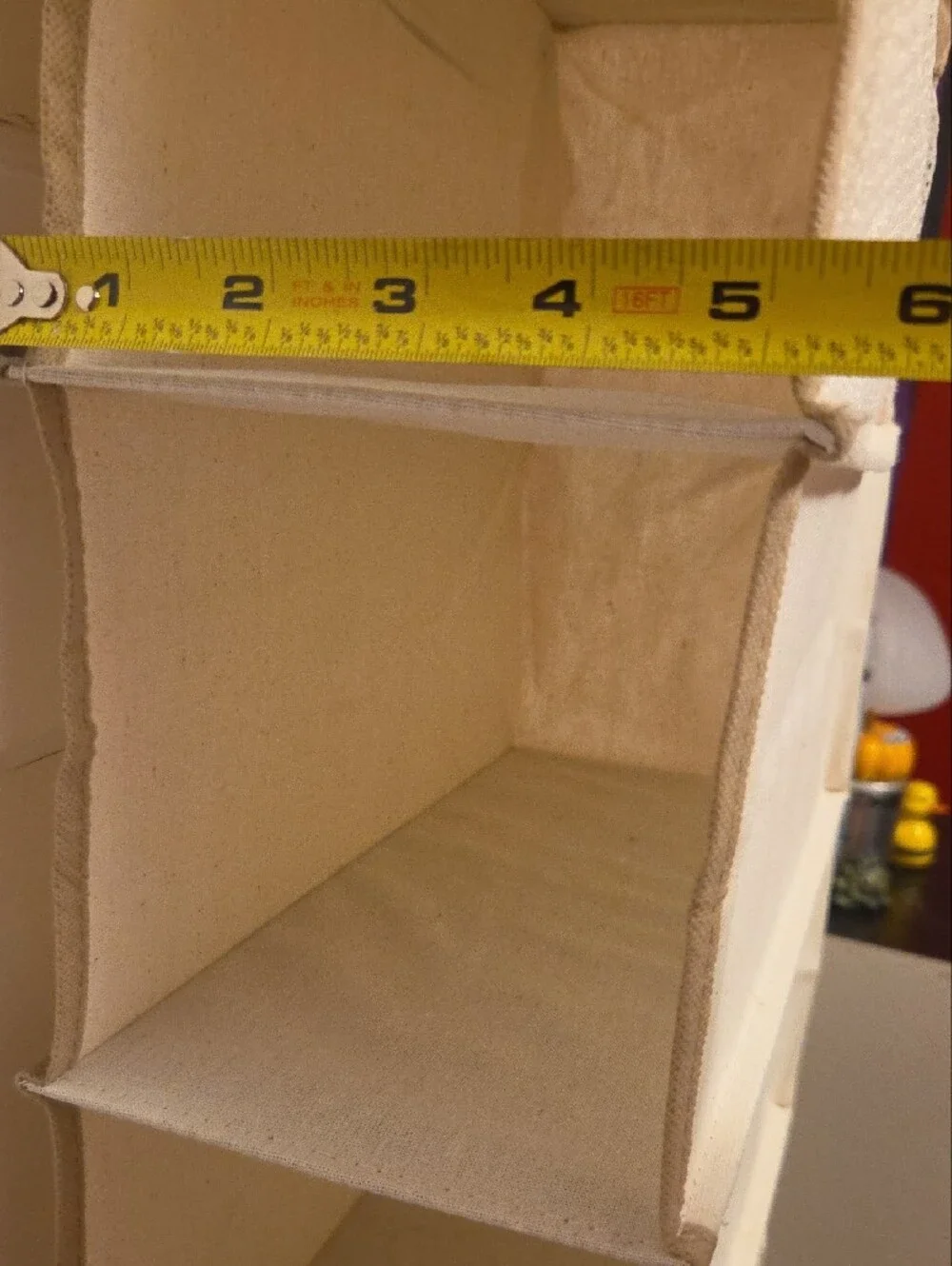 4.5 Ft Tall 10-Shelf Hanging Closet Shoe Organizer - Cream